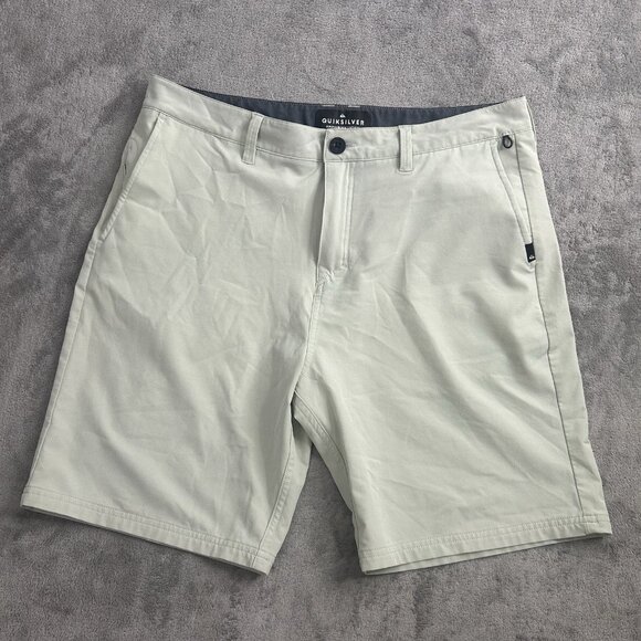 Quiksilver Amphibian Shorts Mens 34x8” Mint Green 4 Way Stretch Chino Casual - Picture 1 of 14